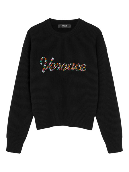  Versace Embroidered Sweater - Black 