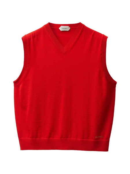  Versace Embroidered Wool Knit Vest 