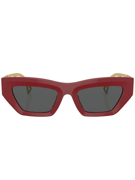  Versace Eyewear Logo-embossed Square-frame Sunglasses - Red 