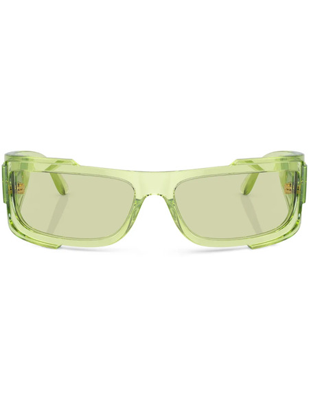  Versace Eyewear Logo-plaque Rectangular-frame Sunglasses - Green 