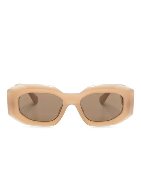  Versace Eyewear Medusa Head Hexagonal-frame Sunglasses - Neutrals 