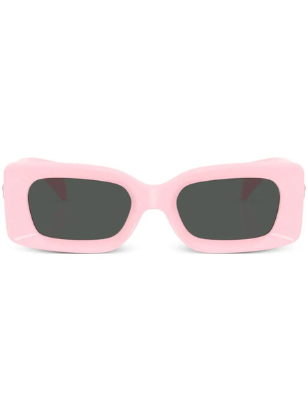  Versace Eyewear Medusa-plaque Rectangular-frame Sunglasses - Pink 