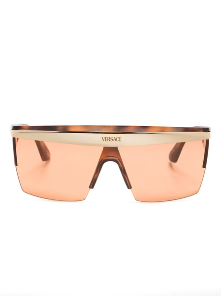  Versace Eyewear Shield-frame Oversize Sunglasses - Brown 