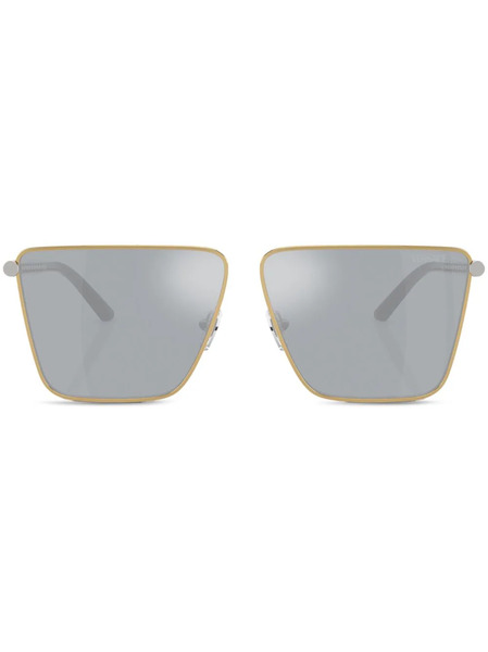 Versace Eyewear Tubular Greca Square-frame Sunglasses - Gold 