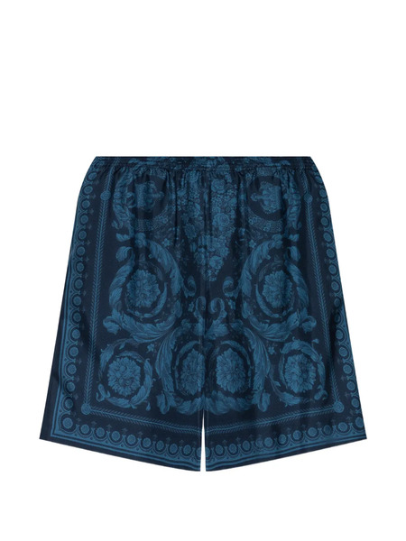  Versace Floral-print Shorts - Blue 