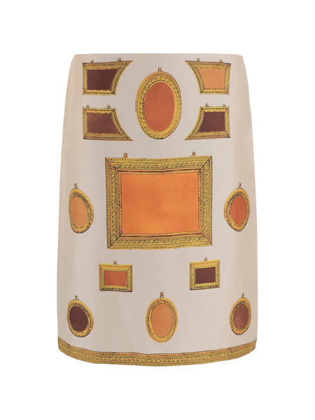  Versace Frame-print Mini Skirt - Neutrals 