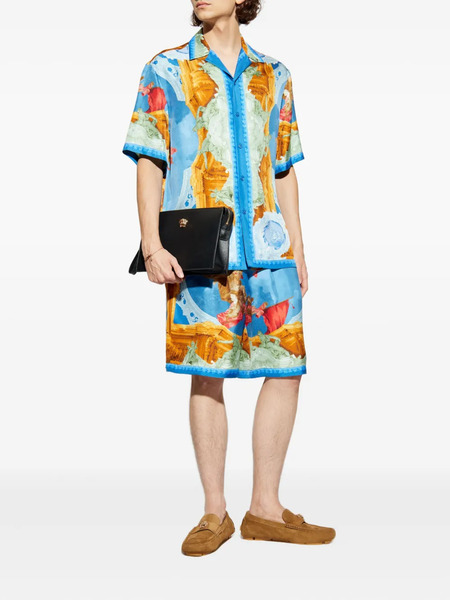  Versace Gallery Silk Shorts - Blue 
