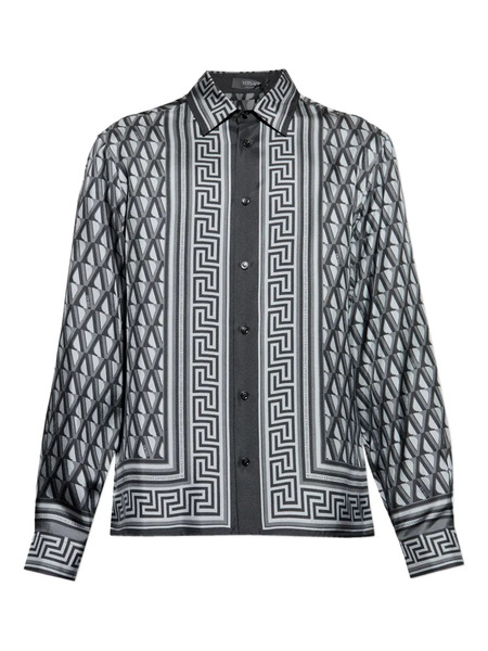  Versace Geometric-pattern Shirt - Grey 