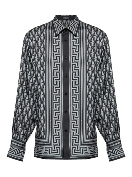  Versace Geometric Print Shirt - Grey 