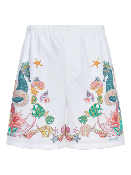  Versace Graphic-print Shorts - White 