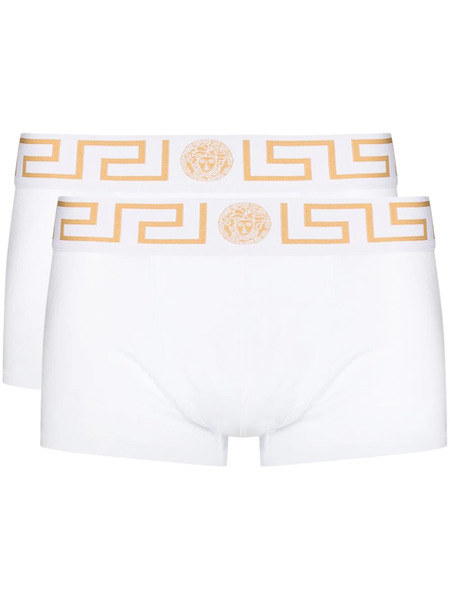 Versace Greca Border Boxer Briefs (pack Of Two) - White 