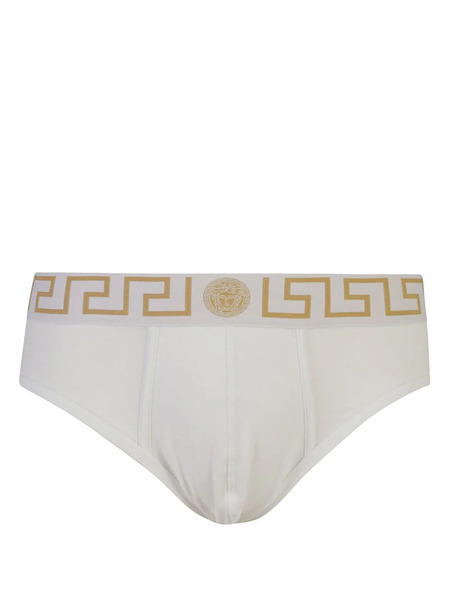  Versace Greca Border Boxer Briefs (set Of Three) - White 