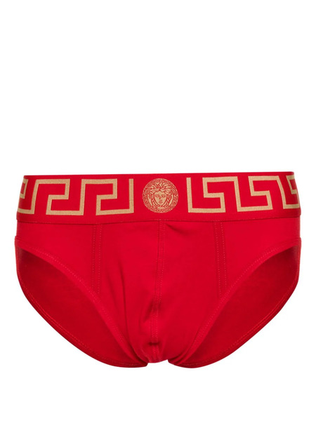  Versace Greca Border Briefs - Red 