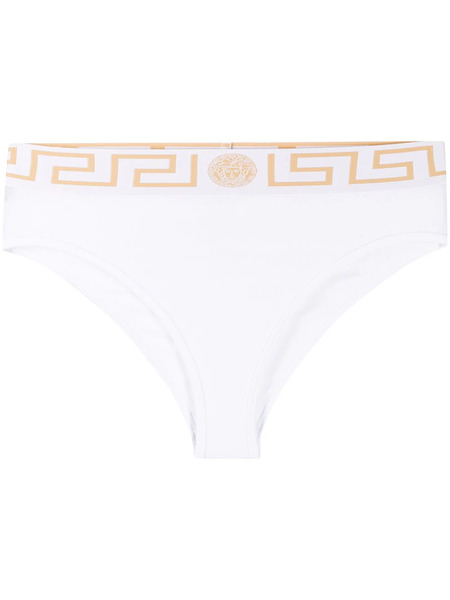  Versace Greca Border High-waisted Briefs - White 