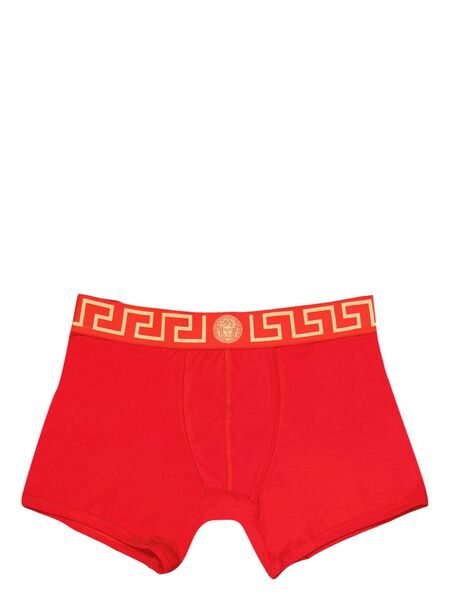  Versace Greca Border Long Boxers - Red 