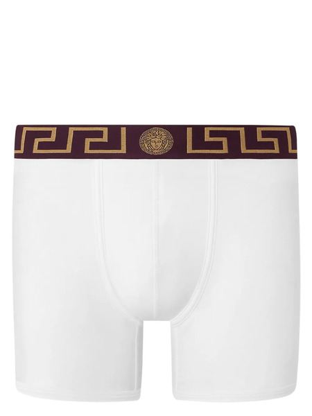 Versace Greca Border Long Boxers - White 