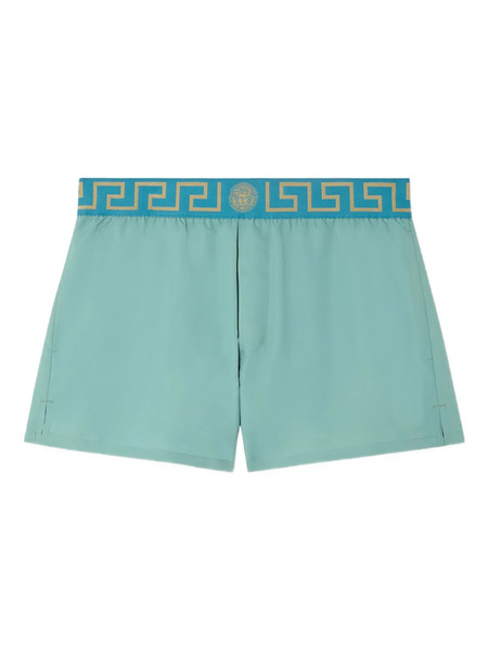  Versace Greca-border Swim Shorts - Green 