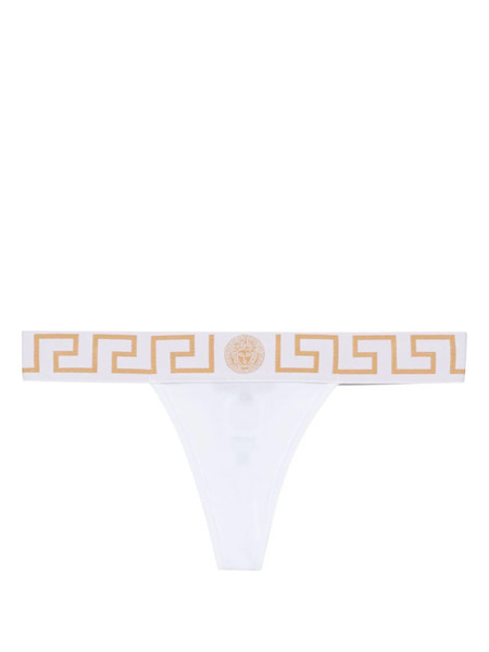  Versace Greca Border Thong - White 