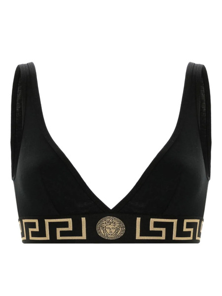  Versace Greca Border Triangle Bra - Black 