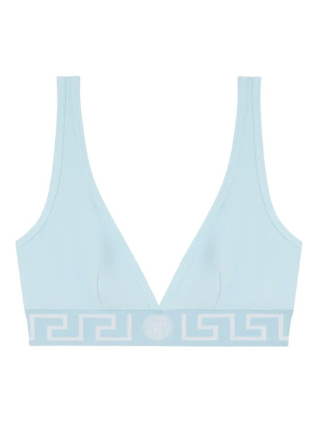  Versace Greca-border Triangle Bralette - Blue 