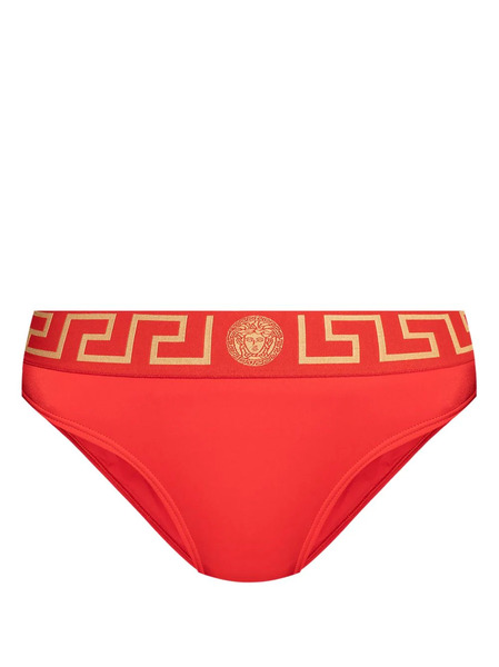  Versace Greca-detail Bikini Bottoms - Red 