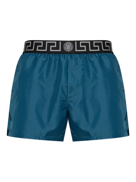  Versace Greca-detail Swim Shorts - Blue 