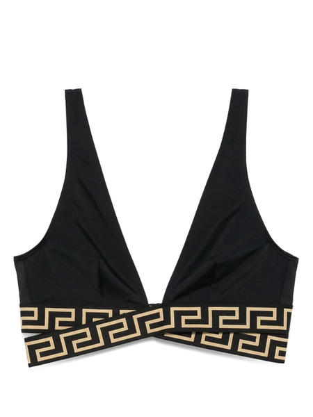  Versace Greca-detailing Bikini Top - Black 
