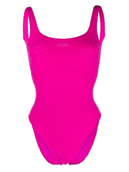  Versace Greca-embossed Swimsuit - Pink 
