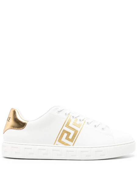  Versace Greca Embroidered Sneakers - White 