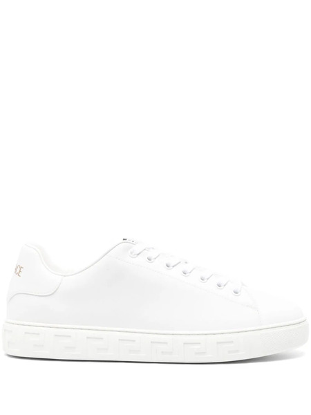  Versace Greca Faux-leather Sneakers - White 