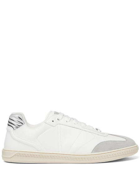  Versace Greca-motif Panelled Sneakers - White 