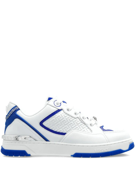  Versace Greca Pattern Leather Sneakers - White 