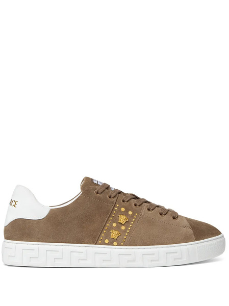  Versace Greca-pattern Sneakers - Brown 