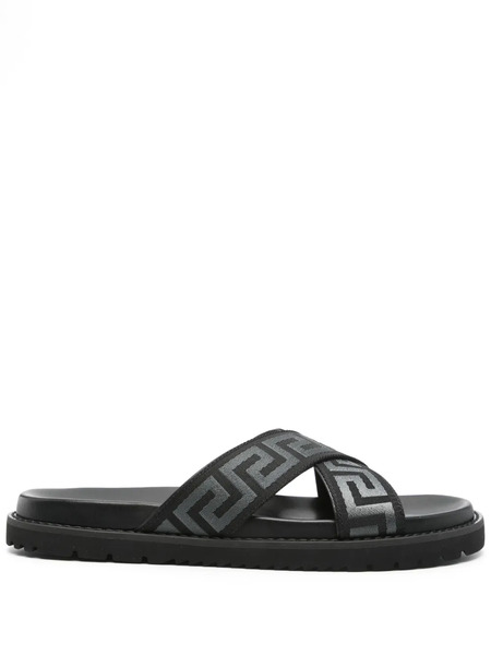  Versace Greca Slides - Black 