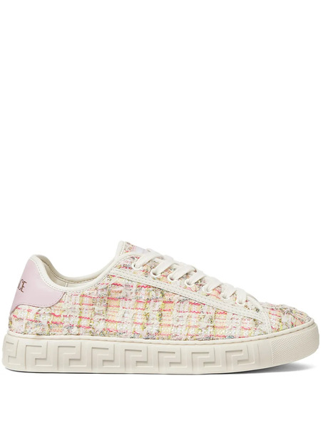  Versace Greca Tweed Sneakers - Pink 