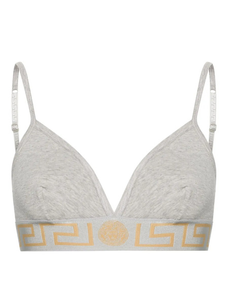  Versace Greca-underband Triangle Bralette - Grey 