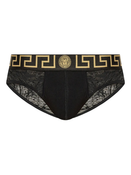  Versace Grecca Lace Briefs - Black 
