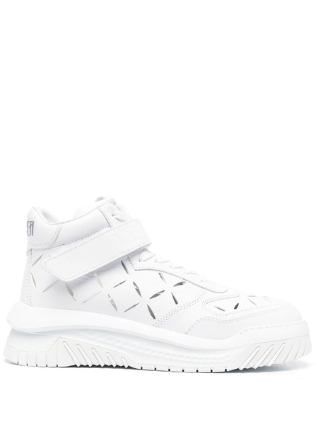  Versace High-top Leather Sneakers - White 