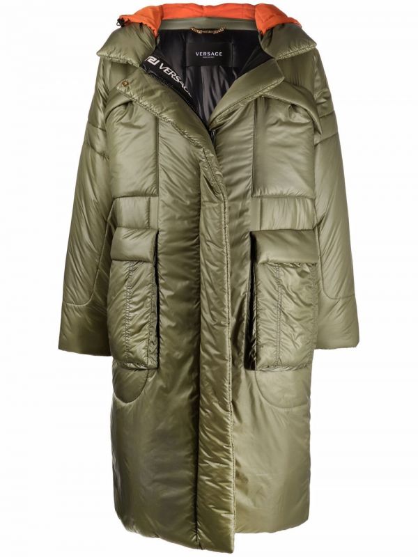  Versace Hooded Puffer Coat - Green 