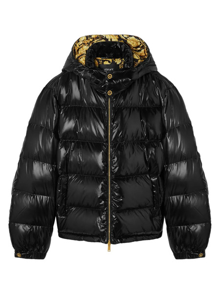  Versace Hooded Puffer Jacket - Black 
