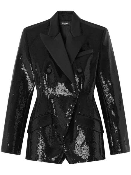  Versace Hourglass Embellished Playsuit - Black 