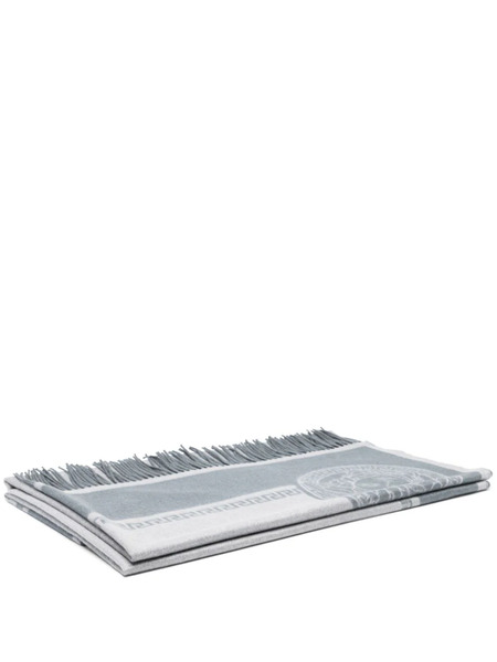  Versace Icon Cashmere-silk Fringed Blanket - Grey 