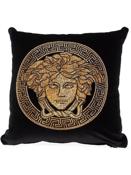  Versace Icon Studded Cushion (45cmx45cm) - Black 