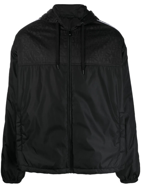  Versace Jacquard-logo Hooded Jacket - Black 