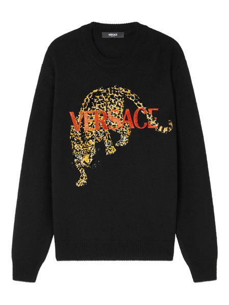  Versace Jaguar-embellished Sweater - Black 