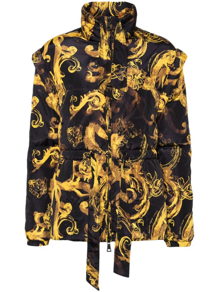  Versace Jeans Couture Barocco-print Down Jacket - Black 