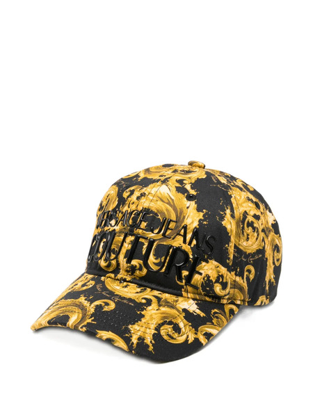  Versace Jeans Couture Baroque-pattern Cap Hat - Black 