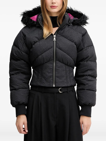 Versace Jeans Couture Crinkled Puffer Jacket - Black 