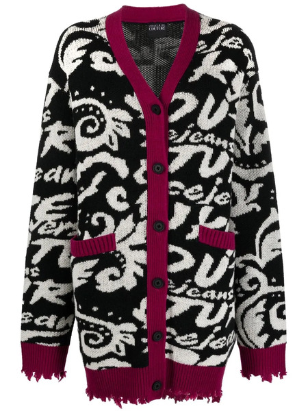  Versace Jeans Couture Distressed-effect Cardi-coat - Black 