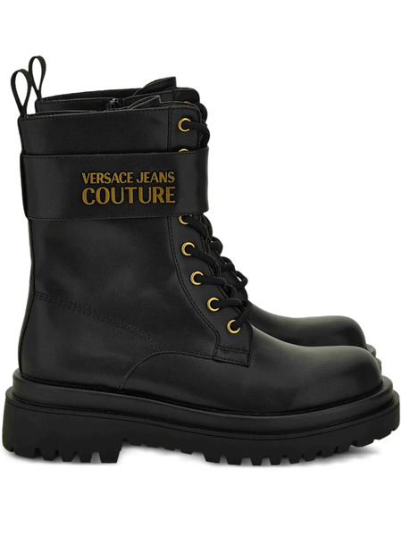  Versace Jeans Couture Lace-up Strap Boots - Black 
